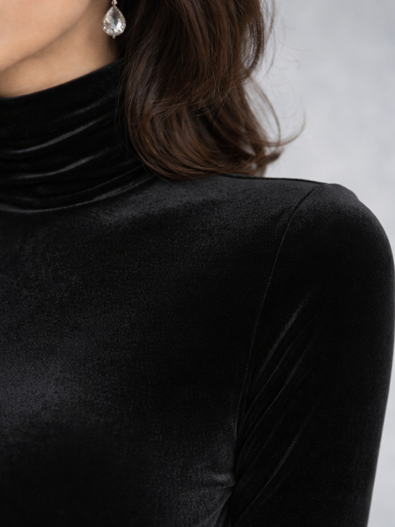Camille | Ruched Velvet Midi Dress
