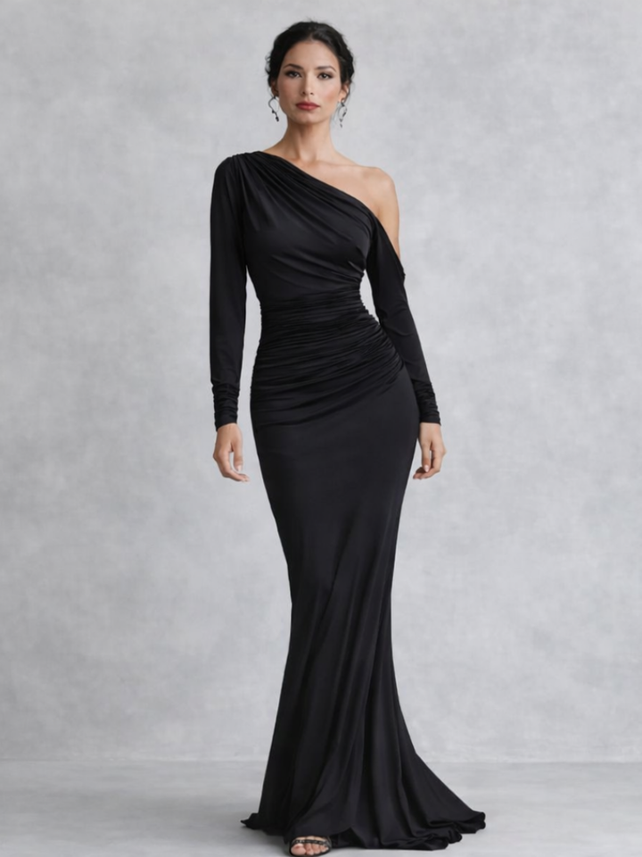 Vivienne | One Shoulder Ruched Maxi Dress