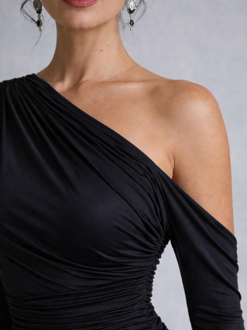 Vivienne | One Shoulder Ruched Maxi Dress